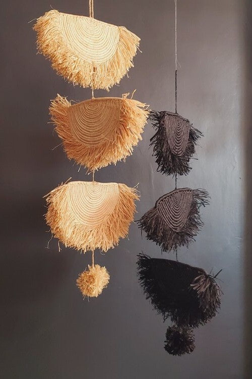 Floc Textured Raffia Mobile - Natural