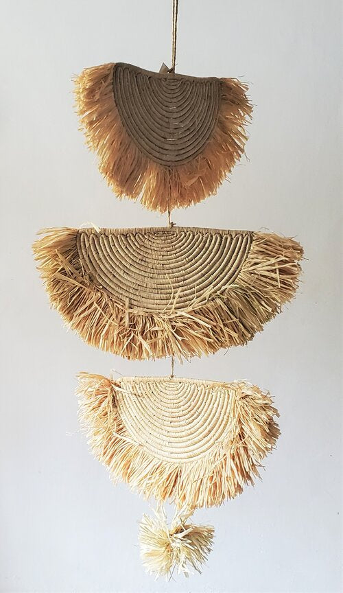 Floc Textured Raffia Mobile - Natural