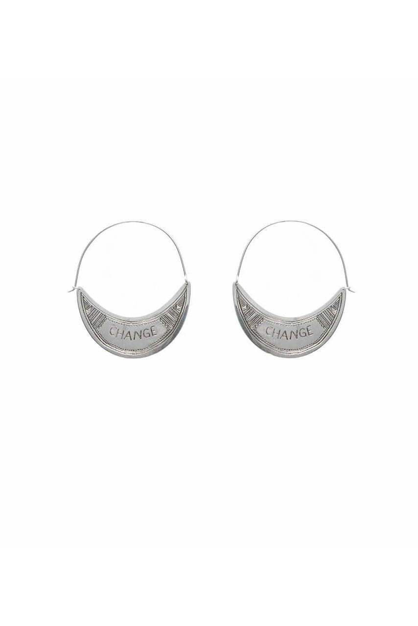 Change silver Earrings