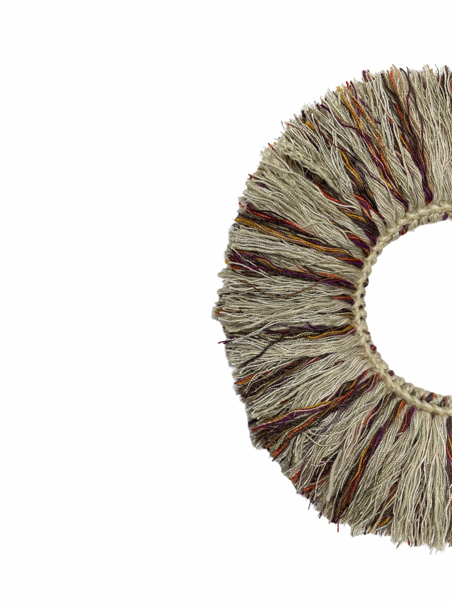 Natural Cotton Fringing Earrings - Large