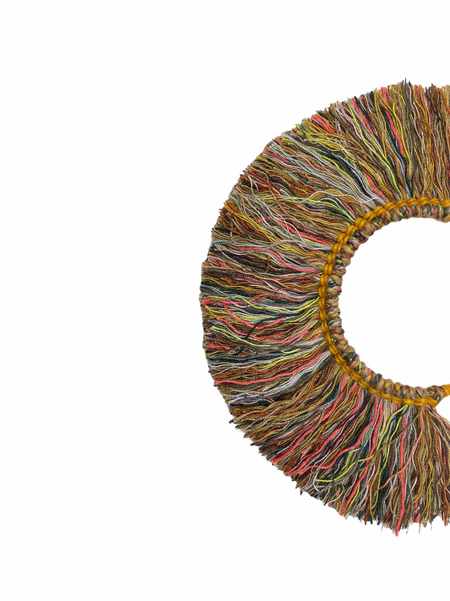 Natural Cotton Fringing Earrings - Large