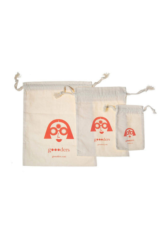 gOOOders Organic Cotton Stuff Bags - Set of Three