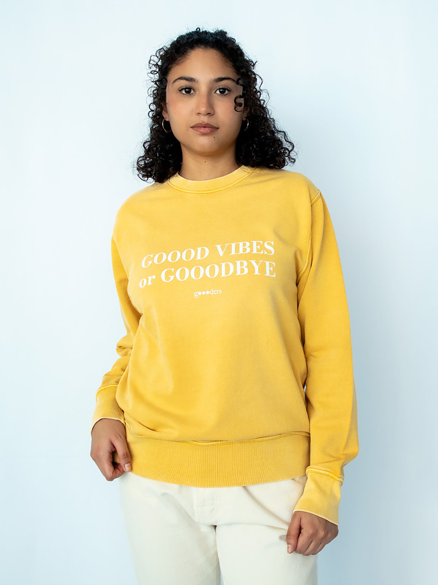 "gOOOd vibes or gOOOdbye" Crewneck Sweatshirt