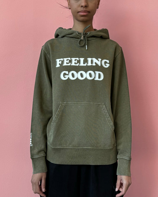 "Feeling gOOOd" Hoodie - Dyed Khaki