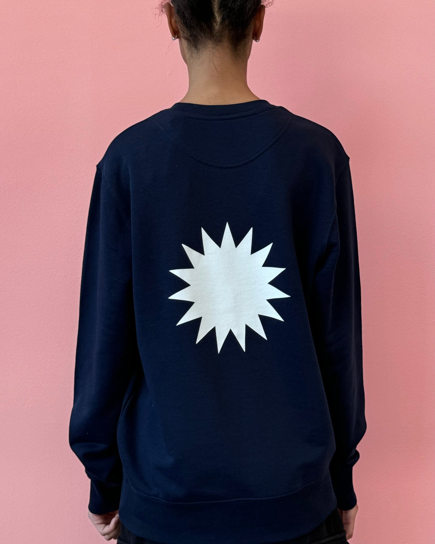 "gOOOd vibes or gOOOdbye" Crewneck Sweatshirt - Navy Blue