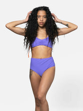 Load image into Gallery viewer, Bikini in regenerated fabric-lilac&amp;orange
