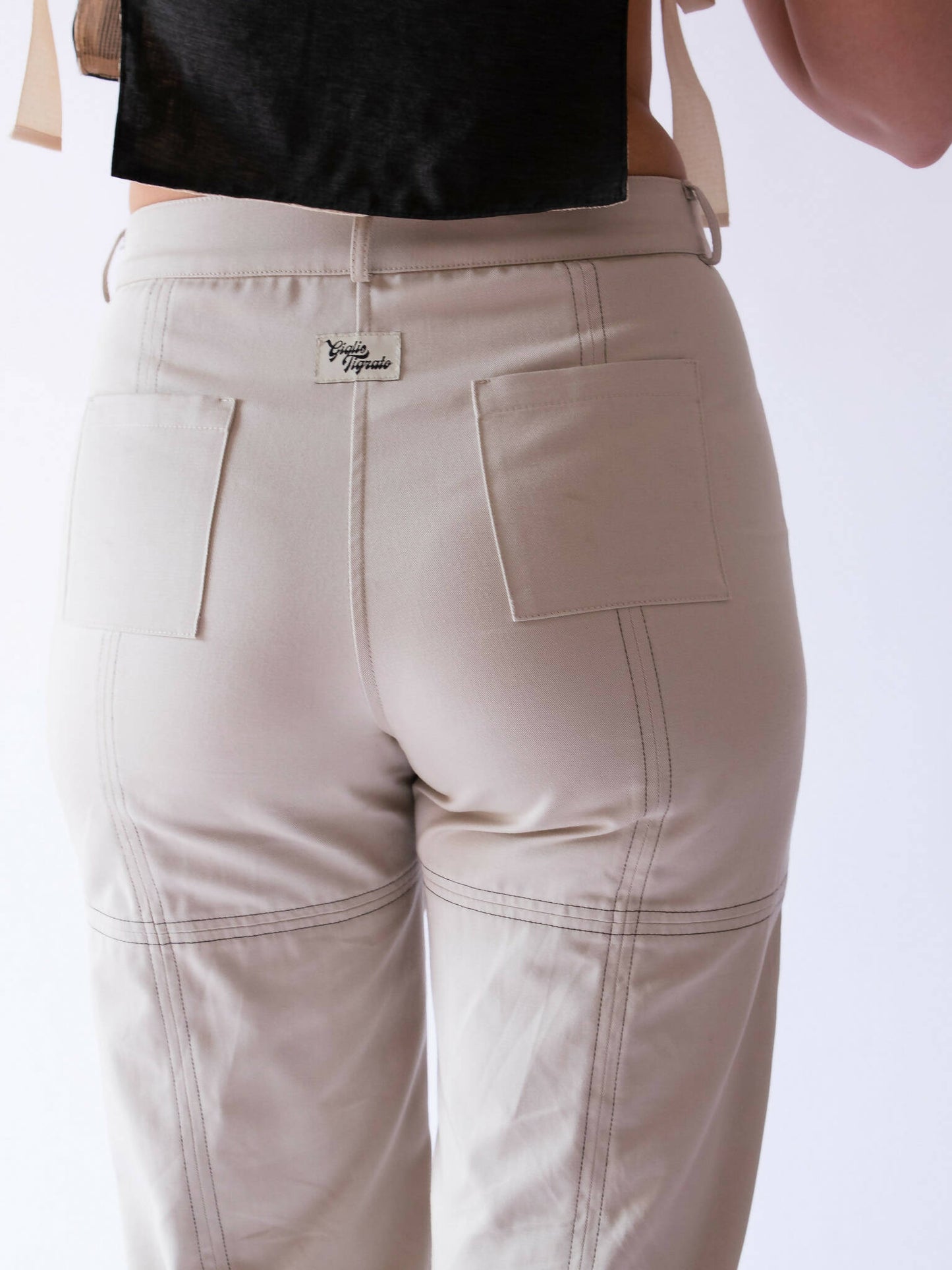 Bambù Trousers in Off White Cotton