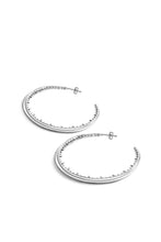 Load image into Gallery viewer, Bali large hoop earrings | Sterling Silver - White Rhodium
