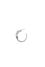 Load image into Gallery viewer, Nias sculptural hoop earrings | Sterling Silver - White Rhodium
