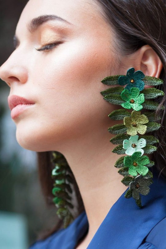 Verbena Helecho Verde Earrings