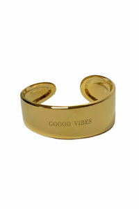 Goood Vibes Gold Plated Cuff