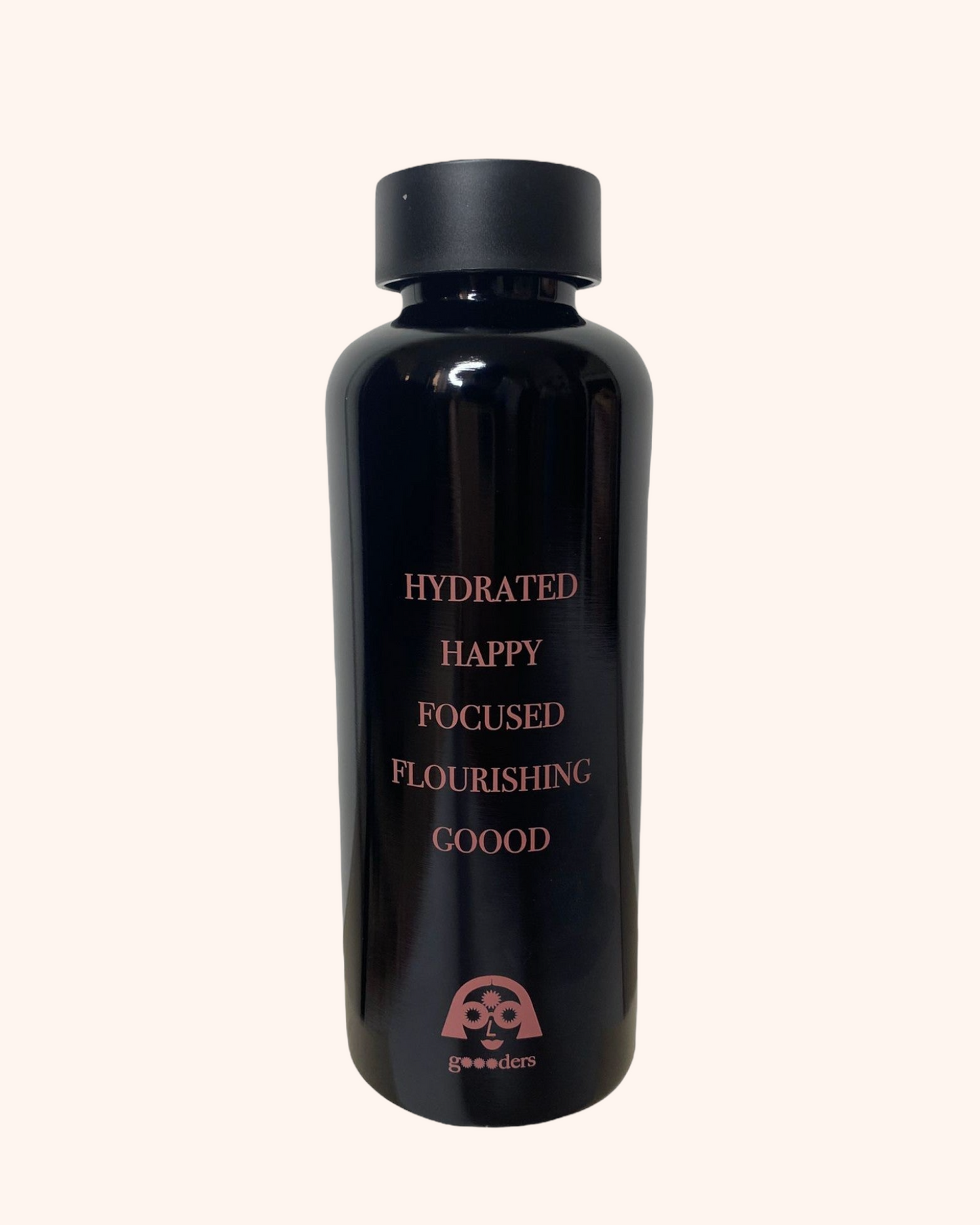 gOOOd Water Bottle - Black and Pink