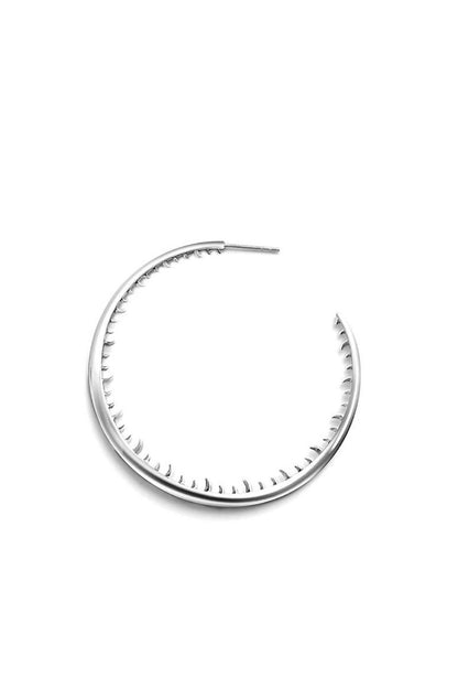 Bali large hoop earrings | Sterling Silver - White Rhodium