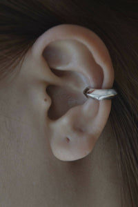 Unisex silver ear cuff essential Ambon | Sterling Silver - White Rhodium
