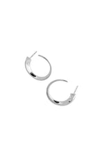 Load image into Gallery viewer, Nias sculptural hoop earrings | Sterling Silver - White Rhodium
