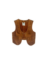 Load image into Gallery viewer, Vintage Sueded Gilet w/ Heron Stamps
