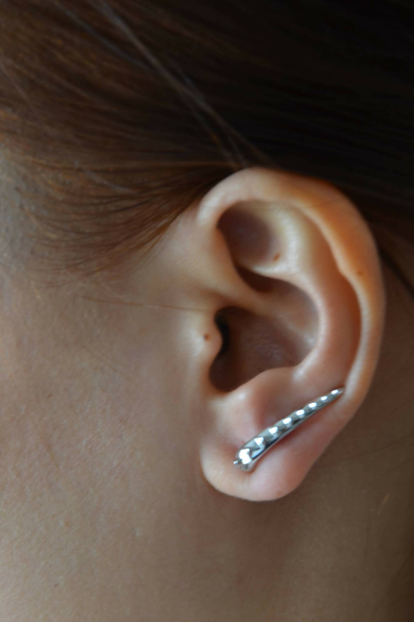Unisex silver stud single earring Bunaken | Sterling Silver - White Rhodium